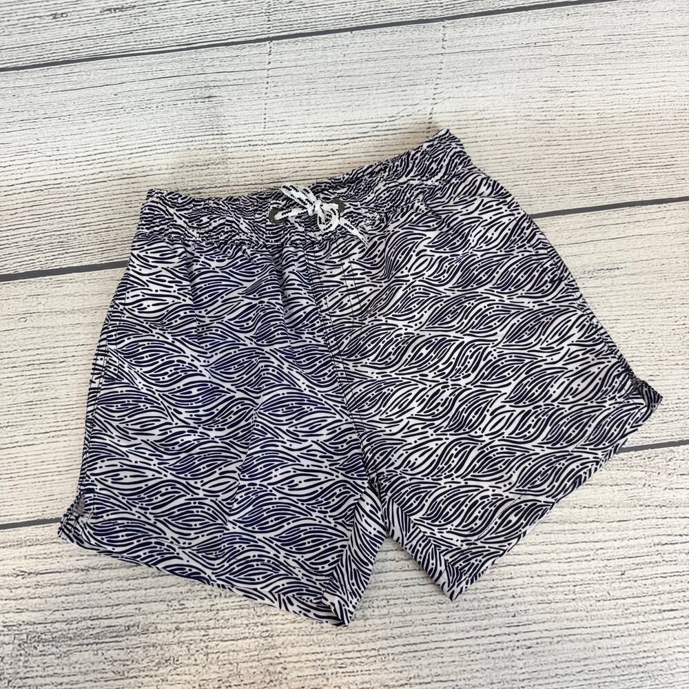 Snapper Rock Boy's Navy & Faint Purple Printed Swim Trunks Size 4